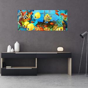 Slika - Barvit koralni greben (120x50 cm)