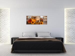 Slika - Tihožitje s kozarci za med (120x50 cm)
