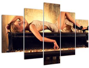 Slika - Ženska za klavirjem (150x105 cm)