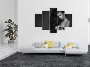 Slika - Črno-beli portret zapeljive ženske (150x105 cm)