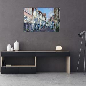 Slika - Aleja starega mesta, akrilna slika (90x60 cm)