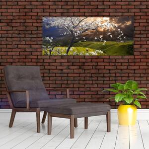 Slika - Cvetoče drevo v pokrajini (120x50 cm)