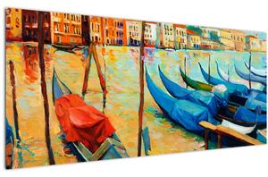 Slika - Pristanišče v Benetkah (120x50 cm)