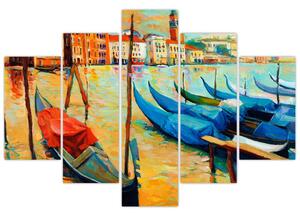 Slika - Pristanišče v Benetkah (150x105 cm)