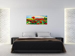 Slika polja z makom (120x50 cm)