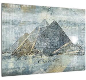 Slika - Piramide v modrem filtru (70x50 cm)