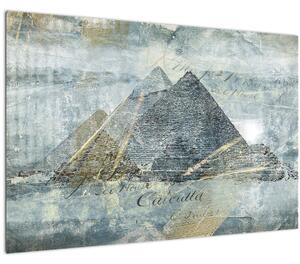 Slika - Piramide v modrem filtru (90x60 cm)