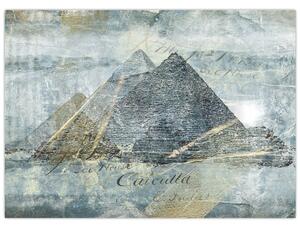 Slika - Piramide v modrem filtru (70x50 cm)