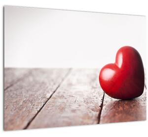 Staklena slika lesenega srca (70x50 cm)