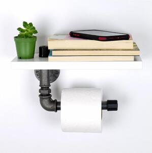 Držač toaletnog papira s policom BORURAF 12x40 cm bijela/siva