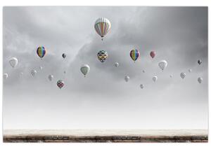 Slika - Baloni nad opečno steno (90x60 cm)