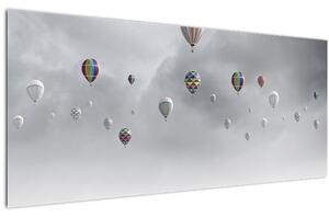 Slika - Baloni nad opečno steno (120x50 cm)