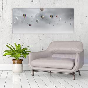 Slika - Baloni nad opečno steno (120x50 cm)