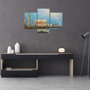 Slika - Gondola skozi Benetke, oljna slika (90x60 cm)