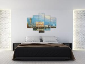 Slika - Gondola skozi Benetke, oljna slika (150x105 cm)