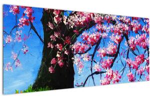 Podoba naslikanega češnjevega cveta (120x50 cm)