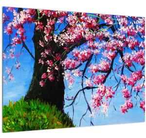 Podoba naslikanega češnjevega cveta (70x50 cm)