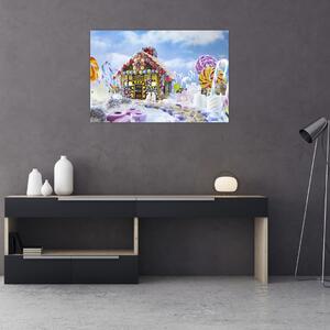 Slika - Hiška iz medenjakov (90x60 cm)