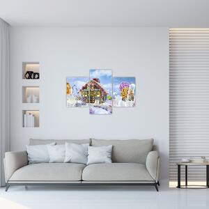 Slika - Hiška iz medenjakov (90x60 cm)