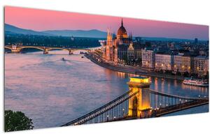 Slika - Panorama mesta, Budimpešta, Madžarska (120x50 cm)