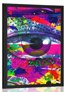 Plakat ljudsko oko u pop-art stilu