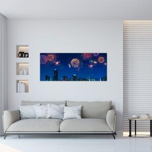 Slika - Ognjemet v Miamiju (120x50 cm)