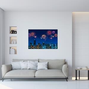 Slika - Ognjemet v Miamiju (90x60 cm)