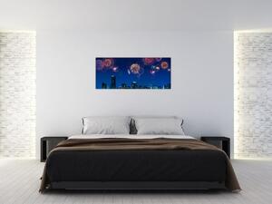 Slika - Ognjemet v Miamiju (120x50 cm)