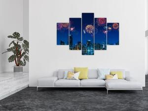 Slika - Ognjemet v Miamiju (150x105 cm)