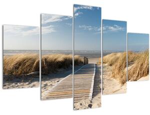 Slika - Peščena plaža na otoku Langeoog, Nemčija (150x105 cm)