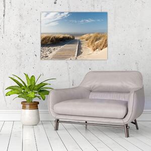Slika - Peščena plaža na otoku Langeoog, Nemčija (70x50 cm)