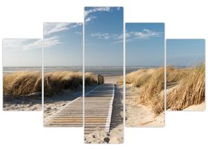 Slika - Peščena plaža na otoku Langeoog, Nemčija (150x105 cm)