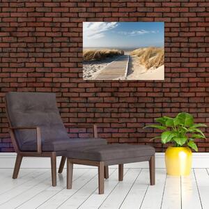 Slika - Peščena plaža na otoku Langeoog, Nemčija (70x50 cm)