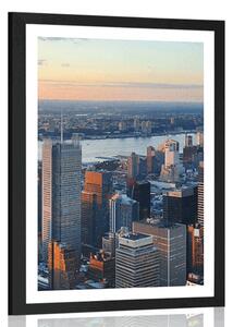 Plakat s paspartuom panorama grada New Yorka