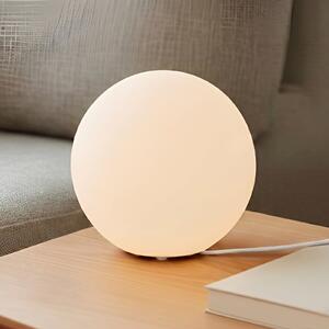 Lindby stolna lampa Marike, bijela, staklo, kugla, Ø 25 cm, E27, Bijela, Dnevni boravak/blagovaonica, Staklo, Stol ostalo
