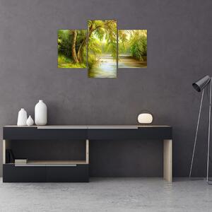 Slika - Vrba ob jezeru, oljna slika (90x60 cm)