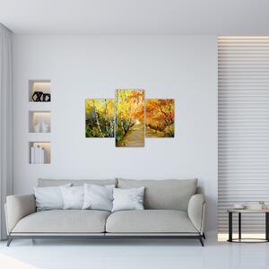 Slika - Romantična uličica ob vodi, oljna slika (90x60 cm)