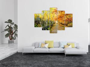 Slika - Romantična uličica ob vodi, oljna slika (150x105 cm)