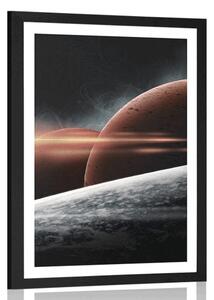 Plakat s paspartuom planeti u galaksiji