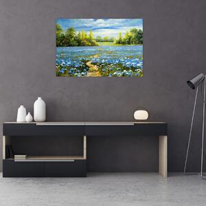 Slika - Pot na polju, oljna slika (90x60 cm)