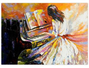 Slika - Ženska igra klavir (70x50 cm)