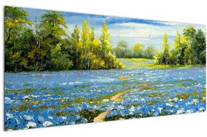 Slika - Pot na polju, oljna slika (120x50 cm)