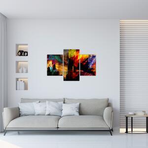 Slika - Barvita abstrakcija mesta (90x60 cm)