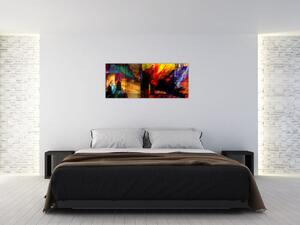 Slika - Barvita abstrakcija mesta (120x50 cm)