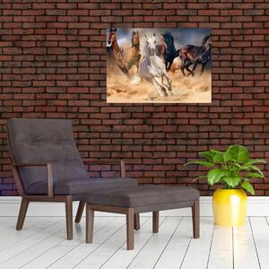 Slika - Konji v puščavi (70x50 cm)