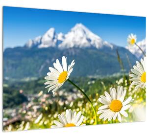 Staklena slika - Pomlad v Alpah (70x50 cm)