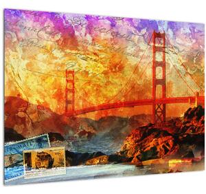 Staklena slika - Golden Gate, San Francisco, Kalifornija (70x50 cm)