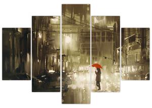 Slika - Ženska v deževni noči (150x105 cm)