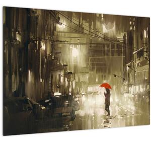 Slika - Ženska v deževni noči (70x50 cm)