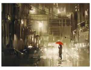Slika - Ženska v deževni noči (70x50 cm)